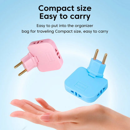 EU Plug 180 Degree Rotatable Socket Converter 3 in 1 EU to US Extension Plug Multi-Plug Mini Slim Wireless Outlet Adapter Socket