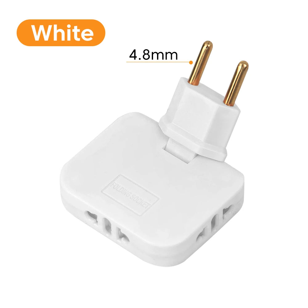 EU Plug 180 Degree Rotatable Socket Converter 3 in 1 EU to US Extension Plug Multi-Plug Mini Slim Wireless Outlet Adapter Socket