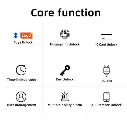 M5 Tuya BLE Smart Fingerprint Door Lock Digital Electronic Lock with Password/Key/Ic Card/ Smartlife/ Tuya APP Unlock