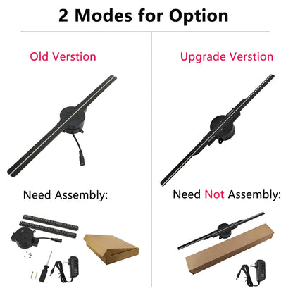 3D Hologram Fan 42CM Wifi 3D Holographic Projector Advertising Display Light HD Holographic Projector for Stores Bars Party Xmas