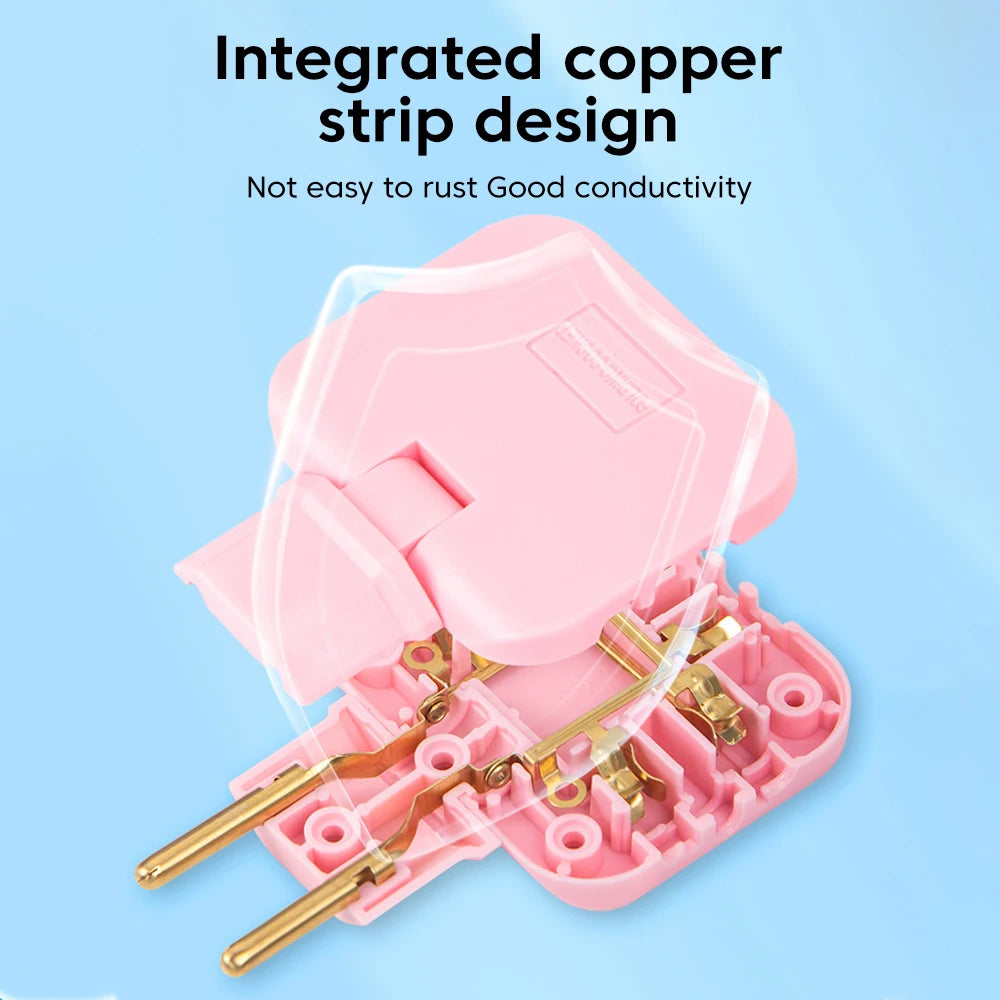 EU Plug 180 Degree Rotatable Socket Converter 3 in 1 EU to US Extension Plug Multi-Plug Mini Slim Wireless Outlet Adapter Socket